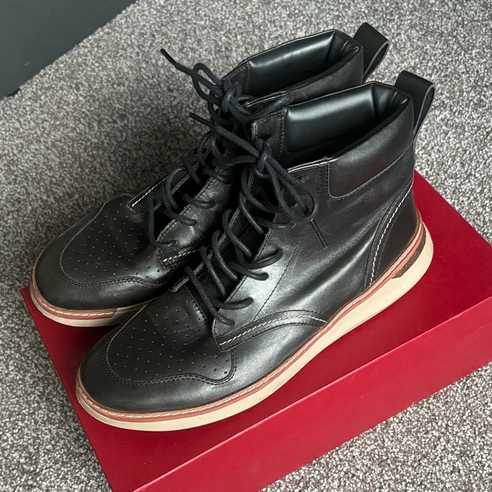 Armani Jeans Black Leather Men's Boots